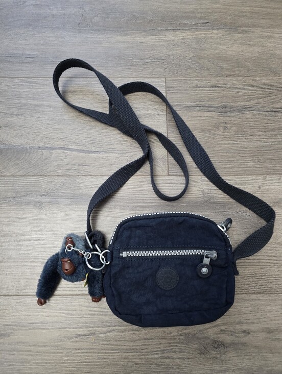 Kipling Handbags - Kipling Keefe Veronica Navy Blue Shoulder Bag Monkey Included
